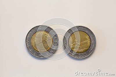 Cinquecento lire coin Stock Photo