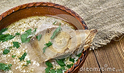 Romanian lamb soup Stock Photo