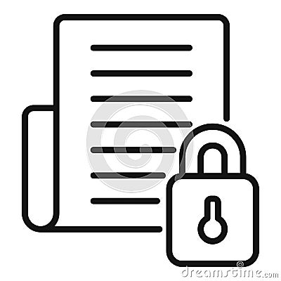 Cipher document icon outline vector. Data encryption Vector Illustration