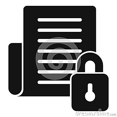 Cipher document icon simple vector. Data encryption Vector Illustration