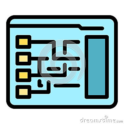 Cipher system icon color outline vector Stock Photo