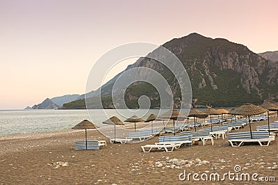 Cirali Beach at Sunset, Turkey Stock Photo