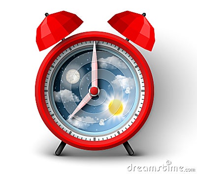 Circadian rhythm vector alarm clock 3d poster Vector Illustration