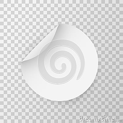 Circle adhesive mockup. Round stickers. Vector circular sticker set. Realistic 3D blanck white label template Stock Photo