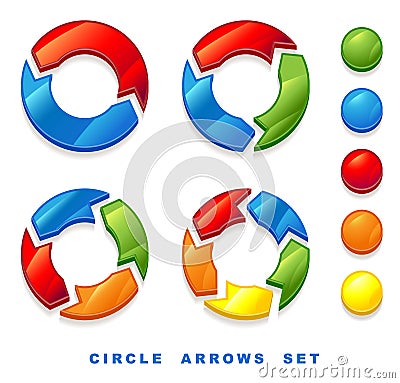 Circle arrows set. Vector Illustration