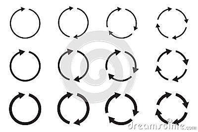 Circle arrows set. Rotate, refresh, reload icons Stock Photo