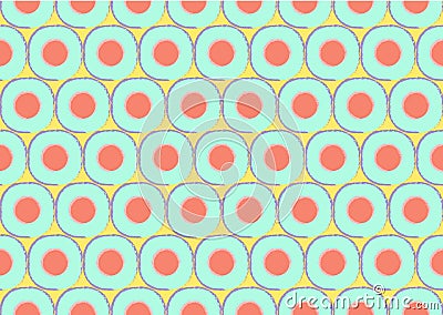 Retro cirlce seamless pattern Vector Illustration