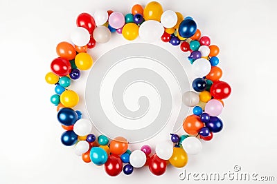 Circle balloon frame. Illustration AI Generative Stock Photo