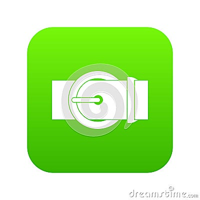 Circle belt buckle icon digital green Vector Illustration