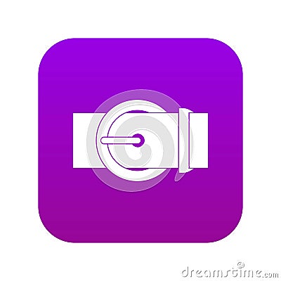 Circle belt buckle icon digital purple Vector Illustration