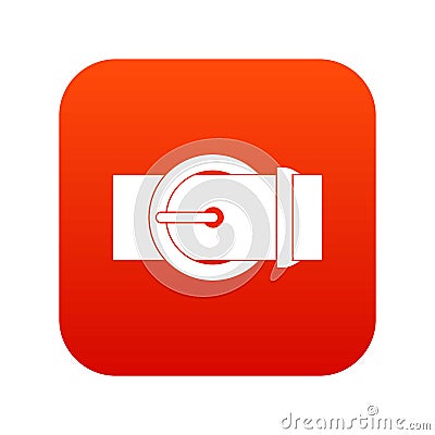 Circle belt buckle icon digital red Vector Illustration