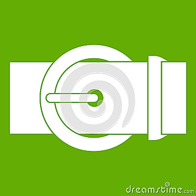 Circle belt buckle icon green Vector Illustration