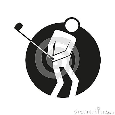 Circle Block Golf Sport Figure Outline Symbol Vector Illustration Vector Illustration