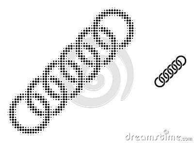 Circle Chain Halftone Dot Icon Vector Illustration