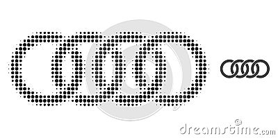 Circle Chain Halftone Dot Icon Vector Illustration