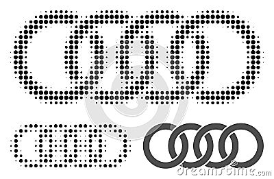 Circle Chain Halftone Dotted Icon Vector Illustration