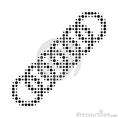 Circle Chain Halftone Dotted Icon Vector Illustration