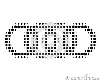 Circle Chain Halftone Dotted Icon Vector Illustration