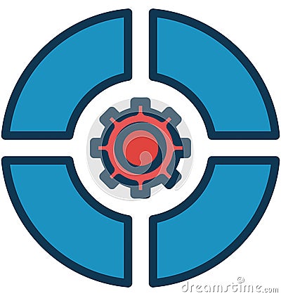 Circle chart Isolated Vector Icon that can be easily modified or edit Circle chart Isolated Vector Icon that can be easily modifi Vector Illustration