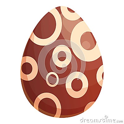 Circle chocolate egg icon cartoon vector. Dark candy Vector Illustration