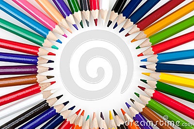 Circle from color pencils Stock Photo