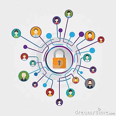 Circle connection security Stock Photo