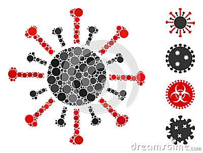 Circle Coronavirus Icon Collage Cartoon Illustration