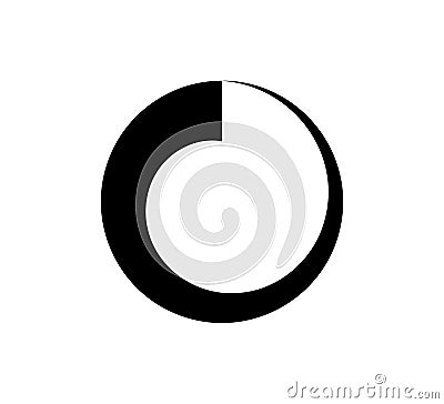 Circle countdown icon. Time clock symbol. Timer measure. Line design element. Hour and minute icon. Interval symbol Vector Illustration