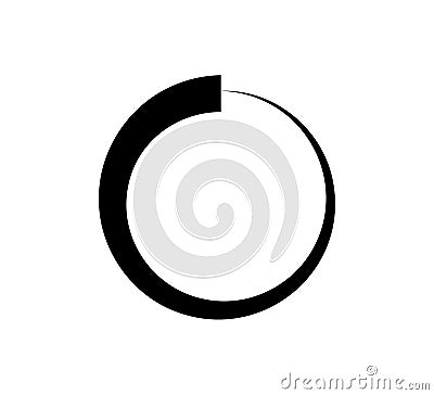 Circle countdown icon. Time clock symbol. Timer measure. Line design element. Hour and minute icon. Interval symbol Vector Illustration