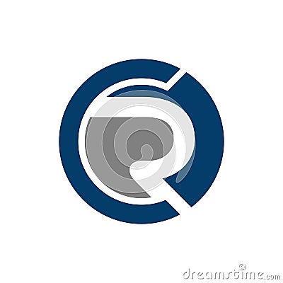 Circle CR initial company linked letter logo template Vector Illustration