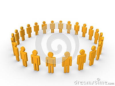 Circle of 3d people Stock Photo