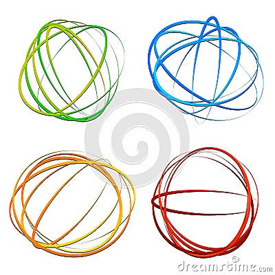 Circle design element with random oval, ellipse shapes Vector Illustration