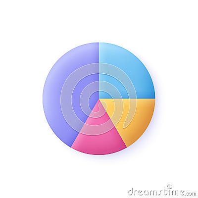 Circle diagram, four parts pie chart. Business, financial report, Vector Illustration