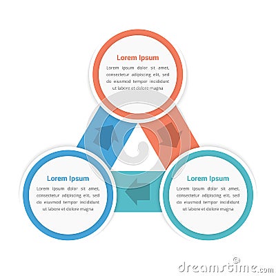 Circle Diagram with Three Steps Vector Illustration