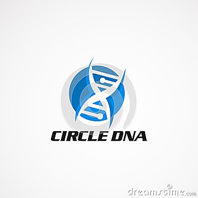 Circle DNA logo design element, icon, and template for company Vector Illustration