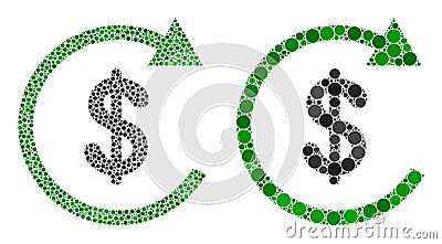 Circle Dollar Repay Icon Mosaic Vector Illustration