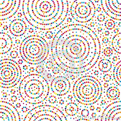 Circle dot colorful seamless pattern Vector Illustration