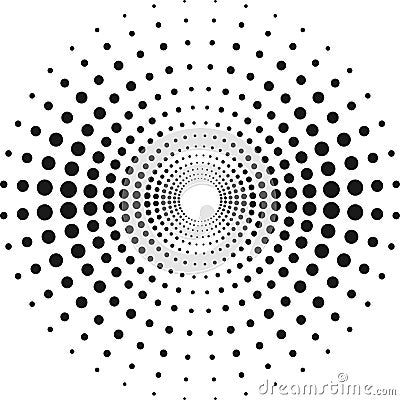 Circle with dots for Design Project. Halftone effect vector illustration. Vector Illustration