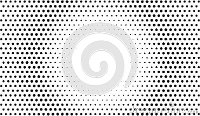 Circle dots vector background. Abstract halftone dotted round frame. Black and white minimal trendy pattern Vector Illustration