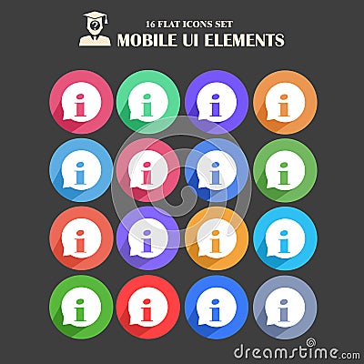 Circle Download Icons on flat design Stock Photo