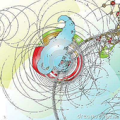 Circle Drawing Vector Illustration