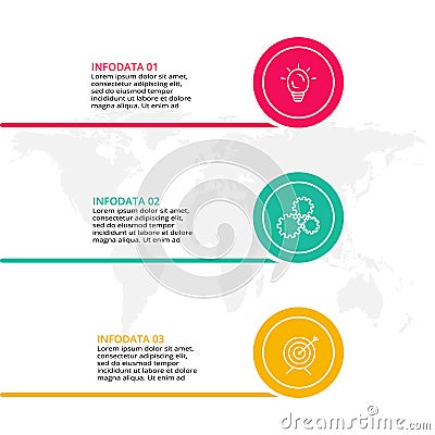 Circle elements of graph, diagram with 3 steps, options, parts or processes. Template for infographic, presentation Vector Illustration