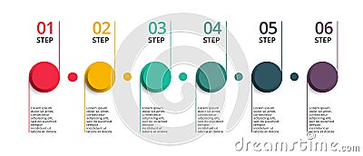Circle elements of graph, diagram with 6 steps, options, parts or processes. Template for infographic, presentation Stock Photo