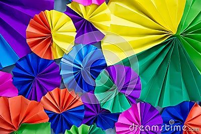 Circle of fans paper pattern background Stock Photo