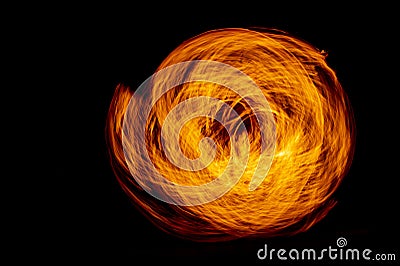 Fire flame with movment isolated on black isolated background - Beautiful yellow, orange and red and red blaze fire Stock Photo