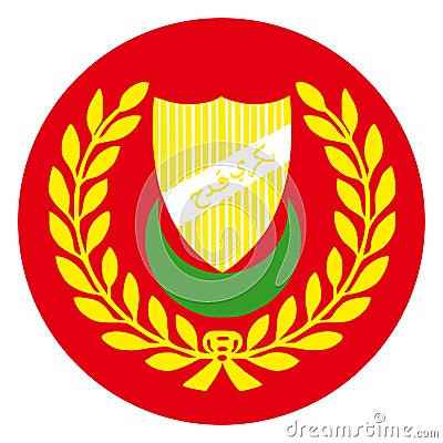 Circle Flag banner of Kedah state and federal territory of Malaysia vector illustration. Vector Illustration