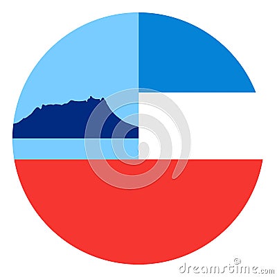 Circle Flag banner of Sabah state and federal territory of Malaysia vector illustration Vector Illustration