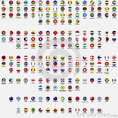 Circle flags of the world Vector Illustration