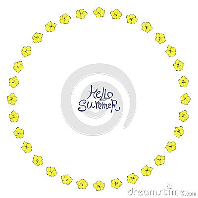 Circle floral frame Vector Illustration