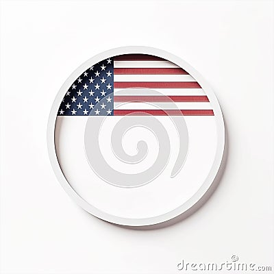 Circle frame american flag banner with empty space for text, independence day, memorial day, veterans. Ai generative Stock Photo